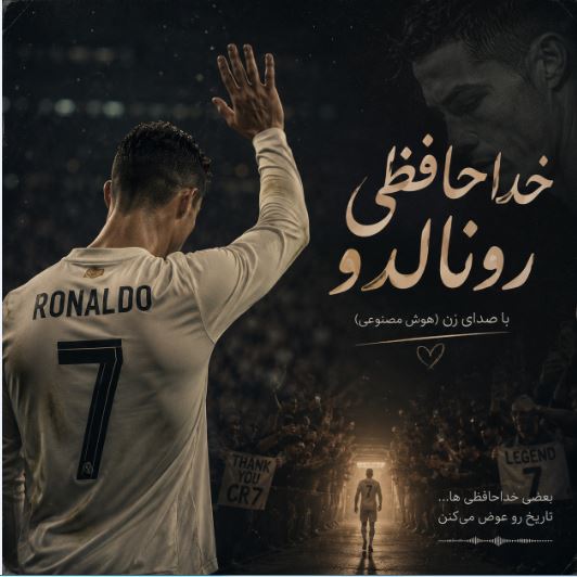 دانلود آهنگ خداحافظی رونالدو با صدای زن هوش مصنوعی دانلود آهنگ خداحافظی رونالدو با صدای زن هوش مصنوعی